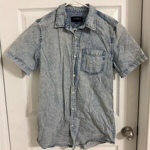 Men’s Pacsun Light Blue Denim Short Sleeve Shirt